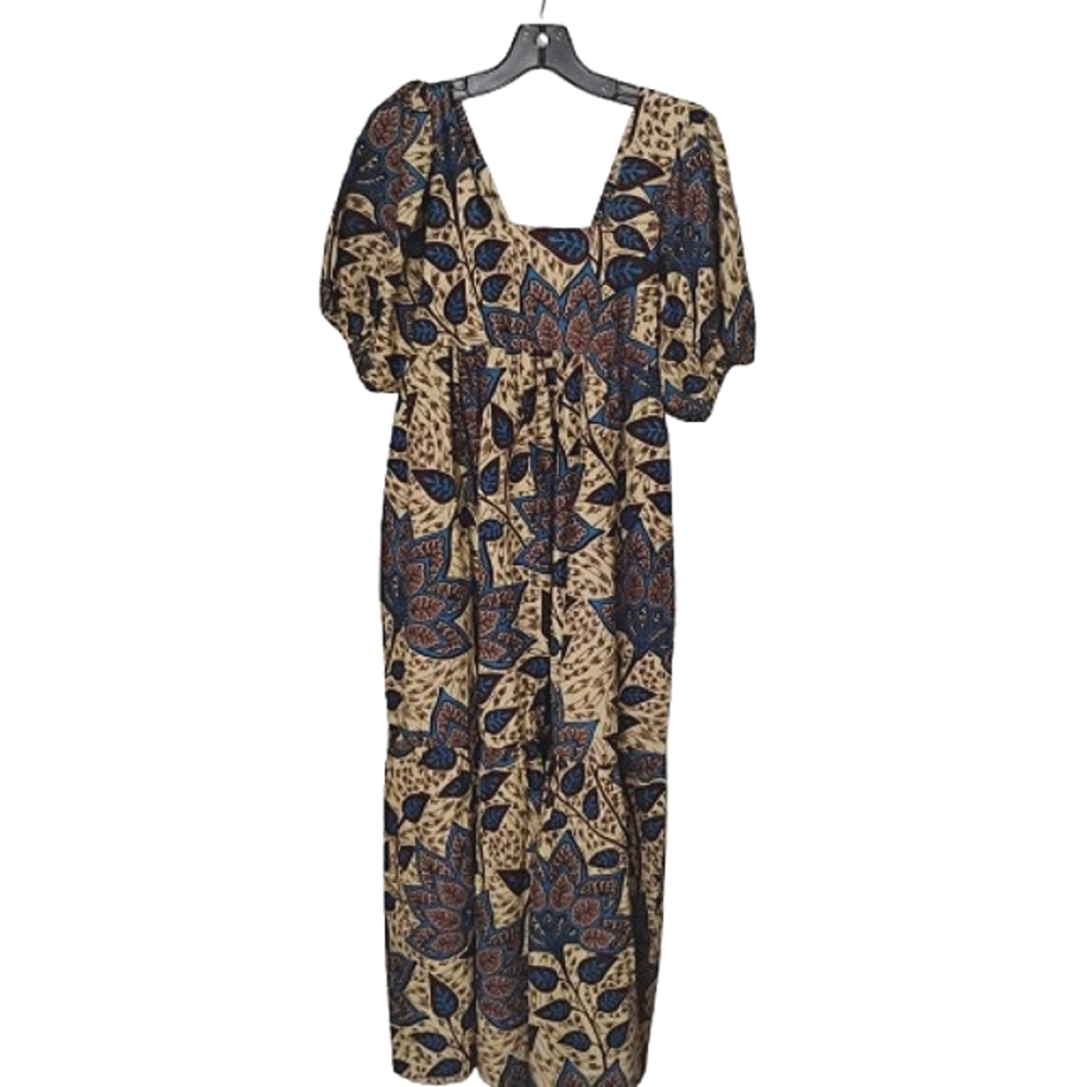 NWT! F&B African Smocked Sundress Puff Sleeves Pockets Maxi Small Resort - Picture 10 of 16